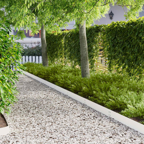 Vidaxl gazonrand 50 st 100 x 15 cm staal wit