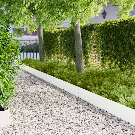 Vidaxl gazonrand 10 st 100 x 25 cm staal wit