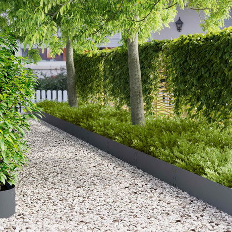 Vidaxl gazonrand 20 st 100 x 25 cm staal antracietkleurig