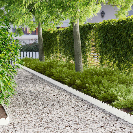 Vidaxl gazonrand 50 st 103 x 15 cm staal wit