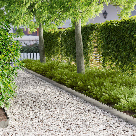Vidaxl gazonrand 20 st 103 x 15 cm staal zilverkleurig