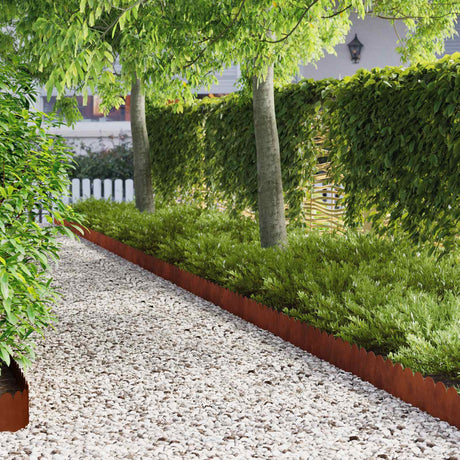 Vidaxl gazonrand 30 st 103 x 20 cm staal roestig