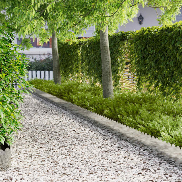 Vidaxl gazonrand 20 st 103 x 25 cm staal zilverkleurig