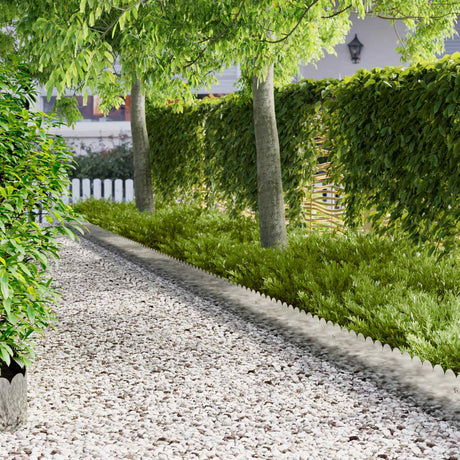 Vidaxl gazonrand 30 st 103 x 25 cm staal zilverkleurig
