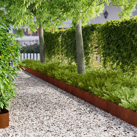 Vidaxl gazonrand 30 st 102 x 15 x 4 cm staal roestig