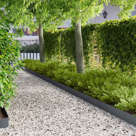 Vidaxl gazonrand 30 st 100 x 15 cm staal antraciet