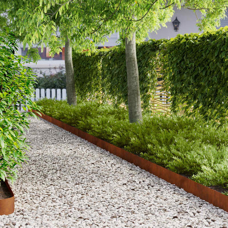 Vidaxl gazonrand met omgeslagen bovenkant 10 st 100x15cm staal