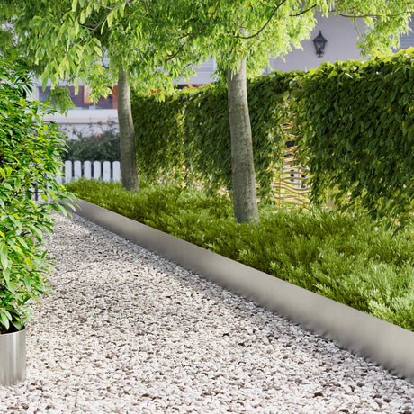 Vidaxl gazonrand 20 st 100 x 18 cm staal zilver