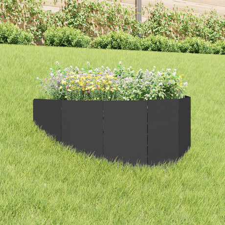 Vidaxl gazonrand 100 x 45 cm staal zwart