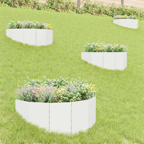 Vidaxl gazonrand 4 st 100 x 45 cm staal wit