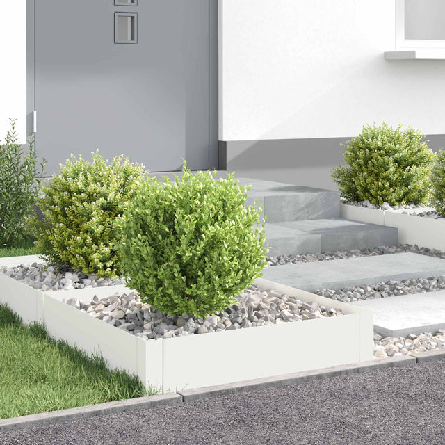 Vidaxl gazonrand 4 st 60 x 60 x 20 cm staal wit