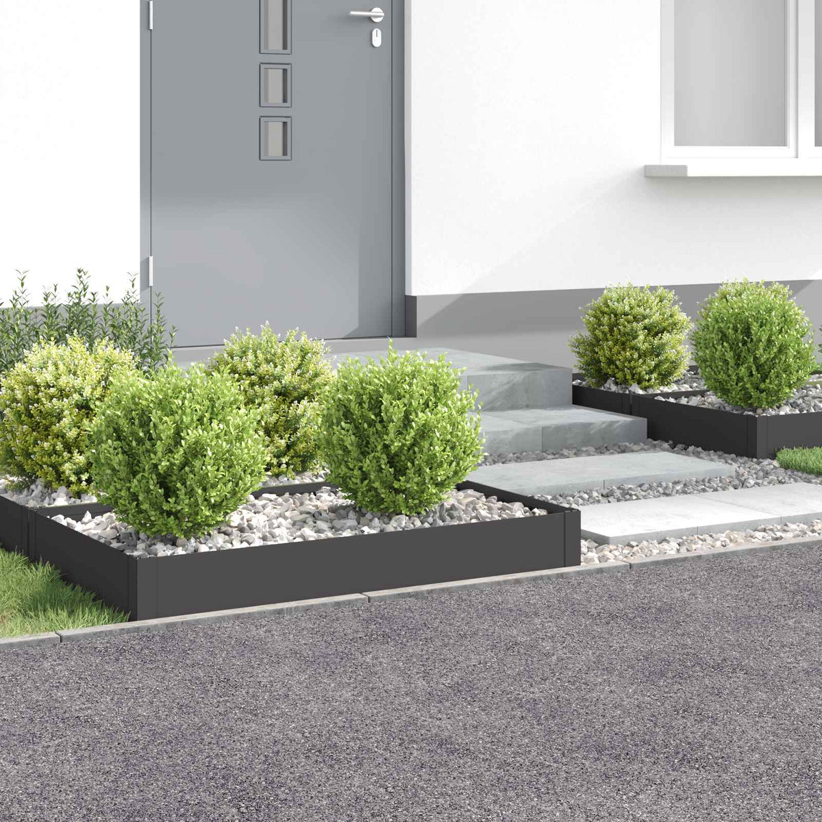 Vidaxl gazonrand 4 st 100 x 60 x 20 cm staal zwart