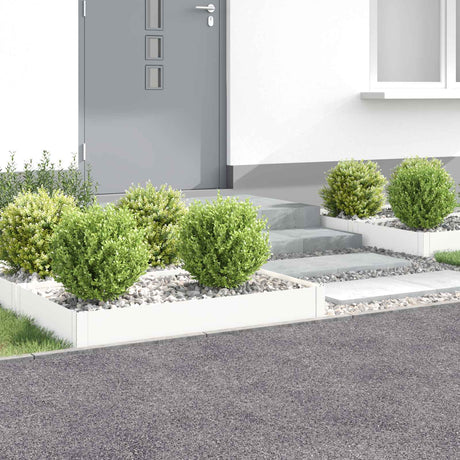 Vidaxl gazonrand 4 st 100 x 60 x 20 cm staal wit