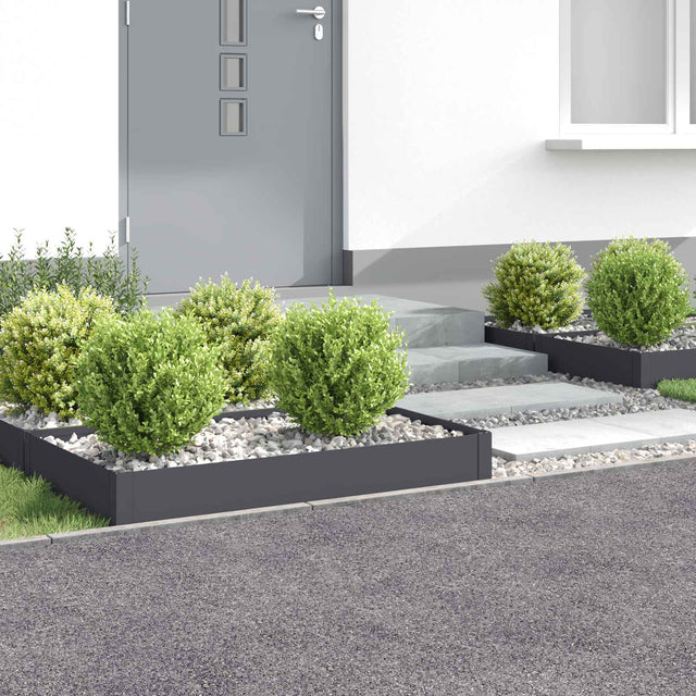 Vidaxl gazonrand 4 st 100 x 60 x 20 cm staal antracietkleurig