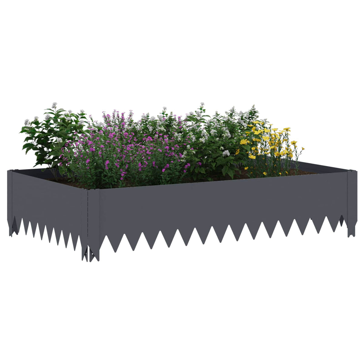 Vidaxl gazonrand 4 st 100 x 60 x 20 cm staal antracietkleurig