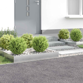 Vidaxl gazonrand 4 st 100 x 60 x 20 cm staal zilverkleurig