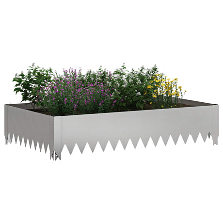 Vidaxl gazonrand 4 st 100 x 60 x 20 cm staal zilverkleurig