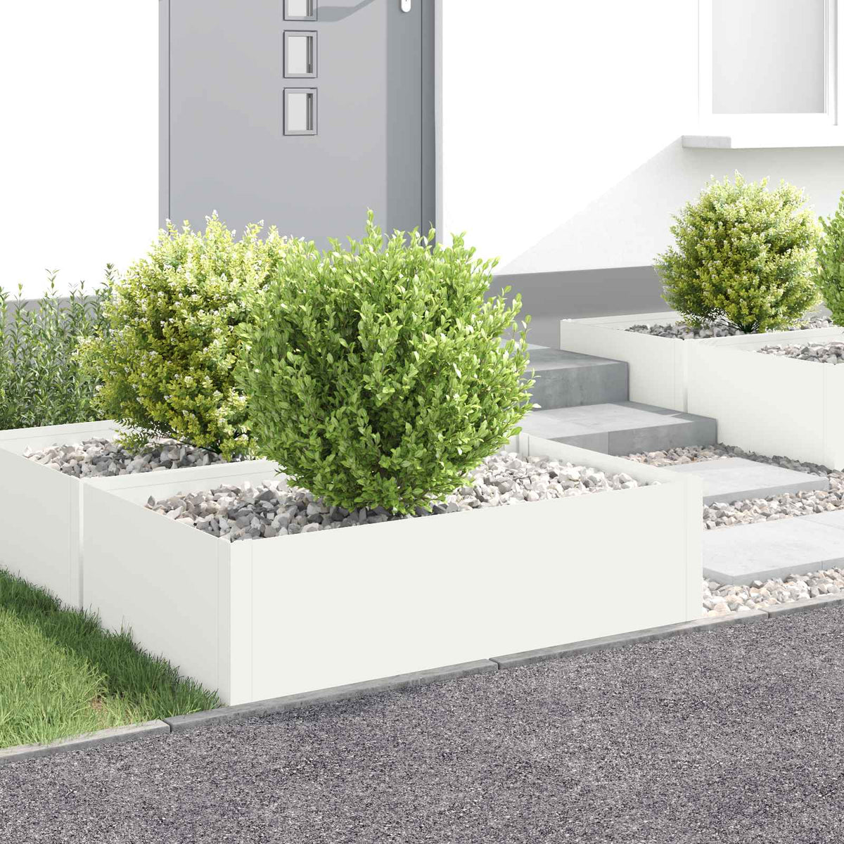Vidaxl gazonrand 4 st 100 x 60 x 35 cm staal wit