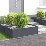 Vidaxl gazonrand 4 st 100 x 60 x 35 cm staal antracietkleurig