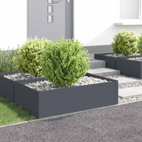 Vidaxl gazonrand 4 st 100 x 60 x 35 cm staal antracietkleurig