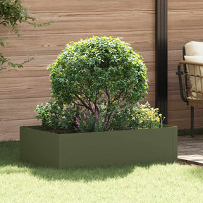 Vidaxl gazonrand 100 x 60 x 35 cm staal olijfgroen