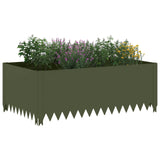 Vidaxl gazonrand 100 x 60 x 35 cm staal olijfgroen