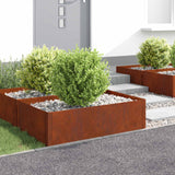 Vidaxl gazonrand 4 st 100 x 60 x 35 cm staal roestig
