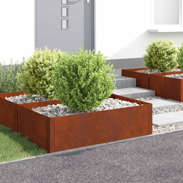 Vidaxl gazonrand 4 st 100 x 60 x 35 cm staal roestig