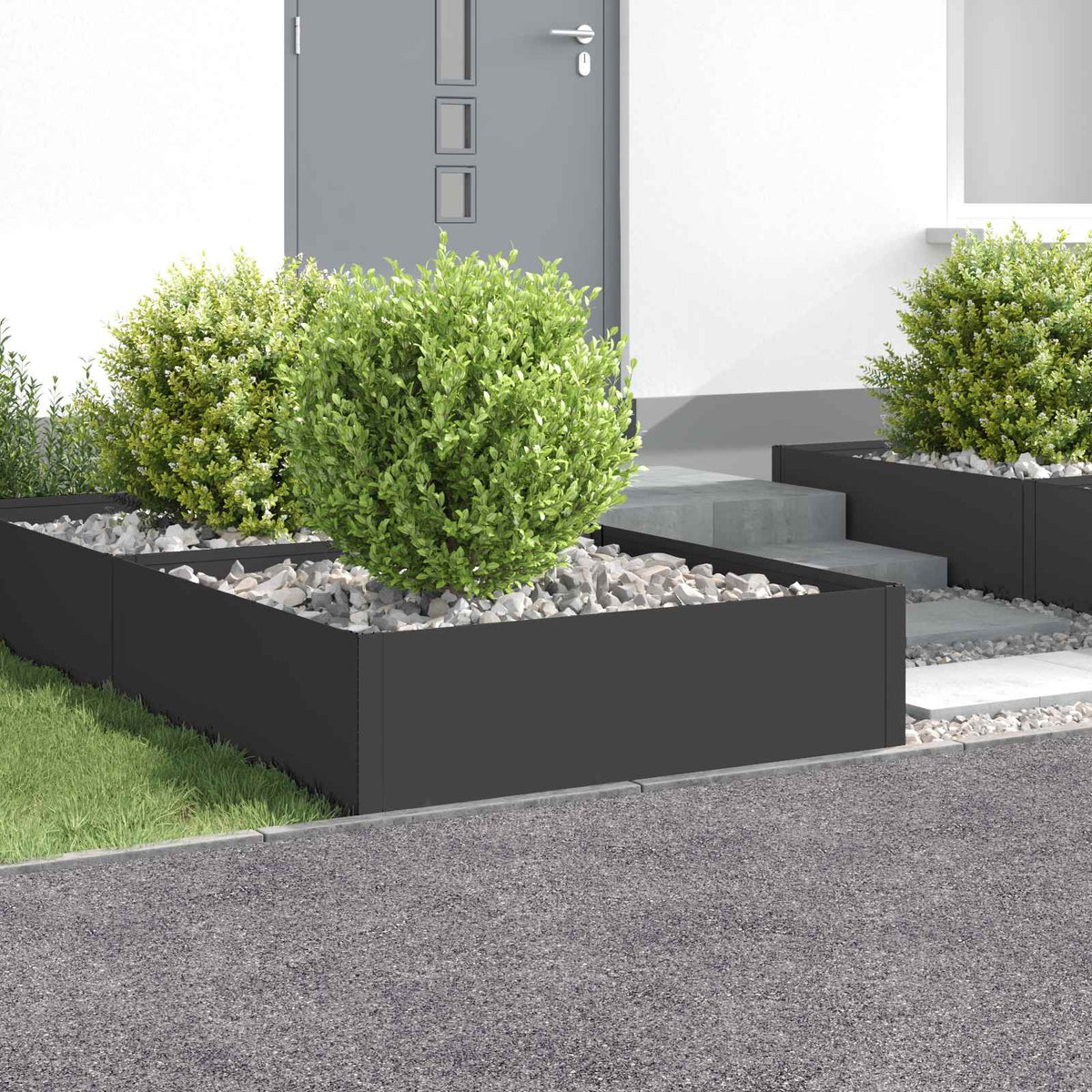 Vidaxl gazonrand 4 st 100 x 100 x 35 cm staal zwart