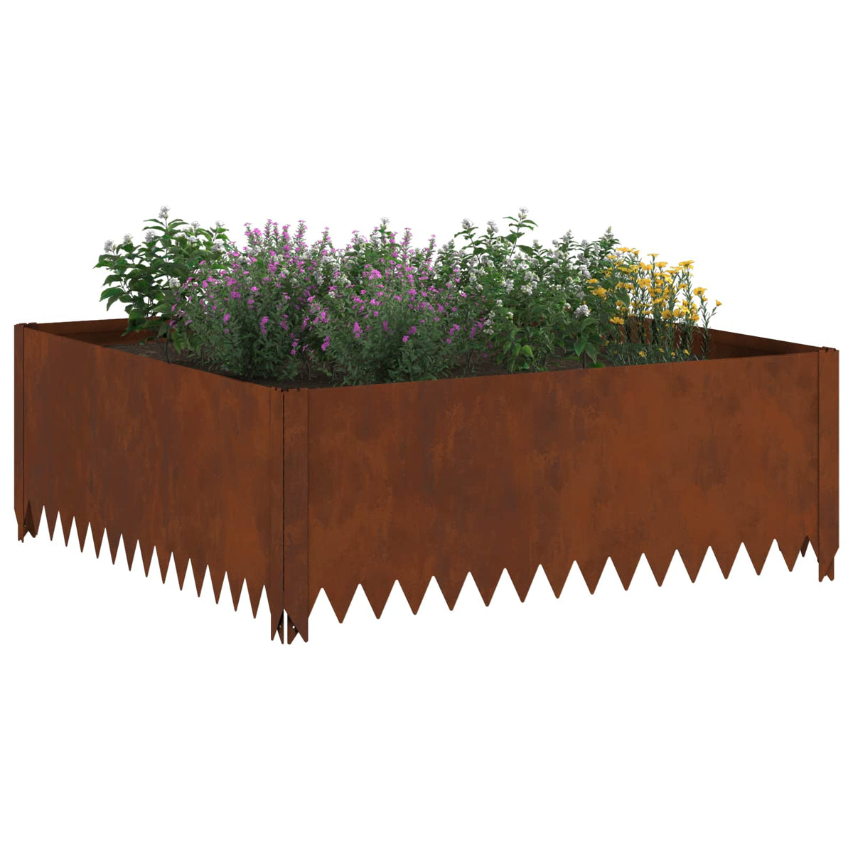Vidaxl gazonrand 100 x 100 x 35 cm staal roestig
