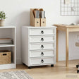 Vidaxl rolkast met lades corona massief grenenhout en engineered wood