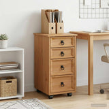 Vidaxl rolkast met lades corona massief grenenhout en engineered wood