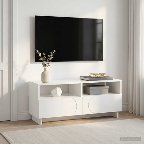 Vidaxl tv-standaard 90 x 34,5 x 40 cm hoogglans wit bewerkt hout