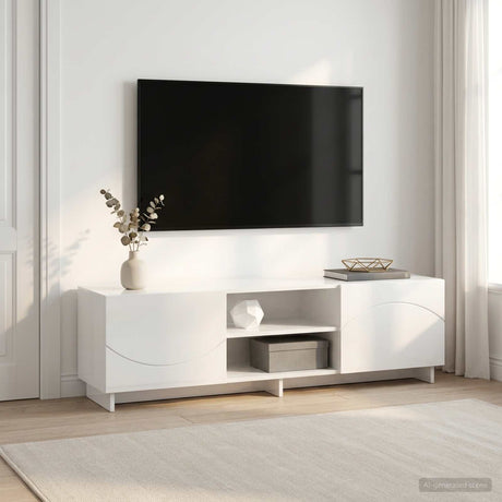 Vidaxl tv-standaard 140 x 34,5 x 40 cm hoogglans wit bewerkt hout