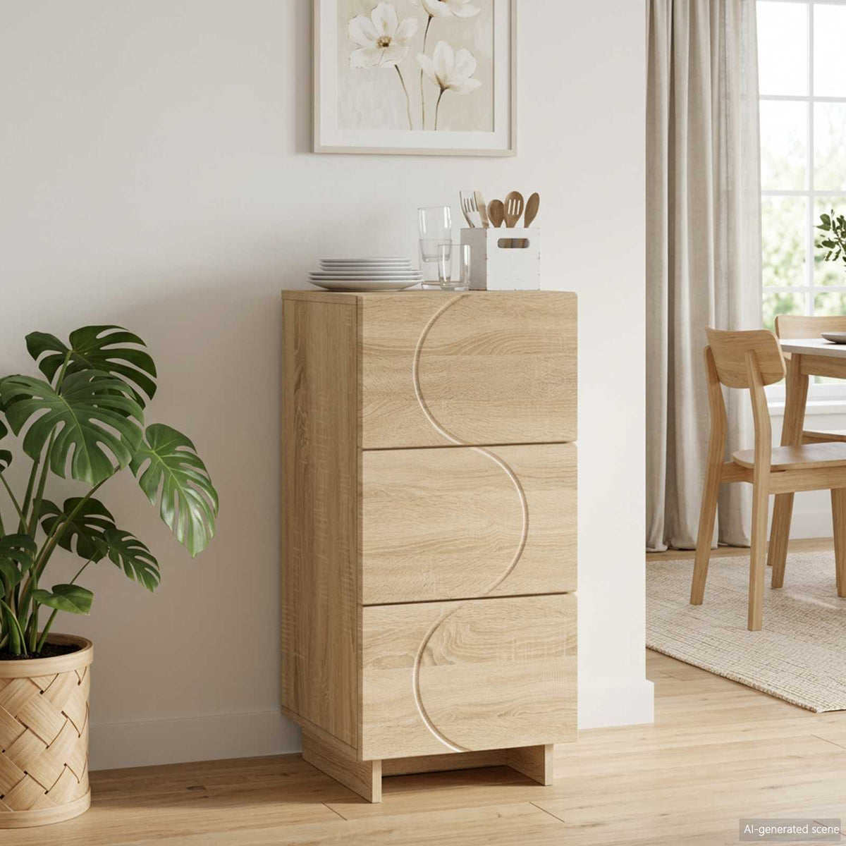 Vidaxl dressoir sonoma eiken 33.5 x 34.5 x 75 cm bewerkt hout