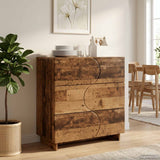 Vidaxl dressoir oud hout 70 x 38 x 75 cm bewerkt hout