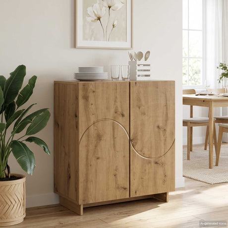Vidaxl dressoir artisanaal eiken 67 x 34,5 x 75 cm bewerkt hout