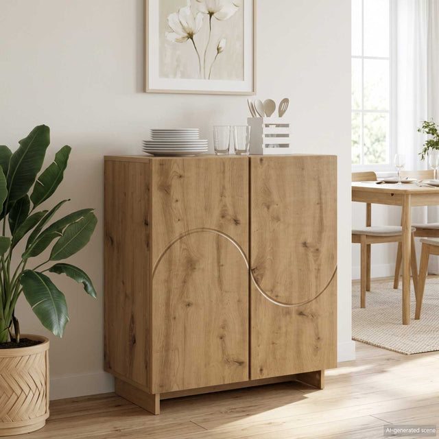 Vidaxl dressoir artisanaal eiken 67 x 34,5 x 75 cm bewerkt hout