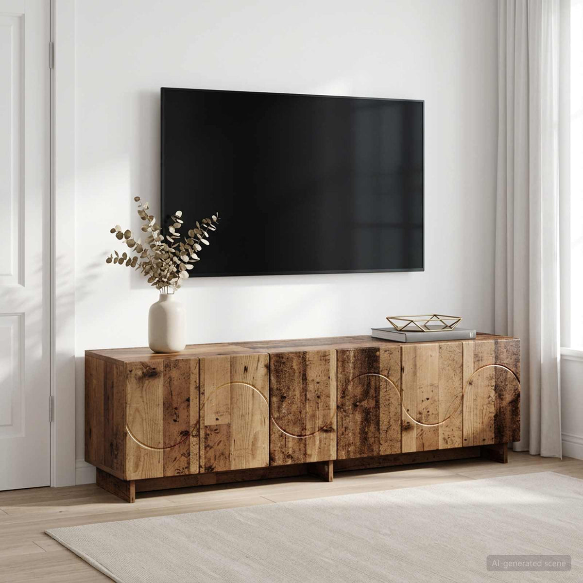 Vidaxl tv-meubel 140 x 34,5 x 40 cm oud hout bewerkt hout