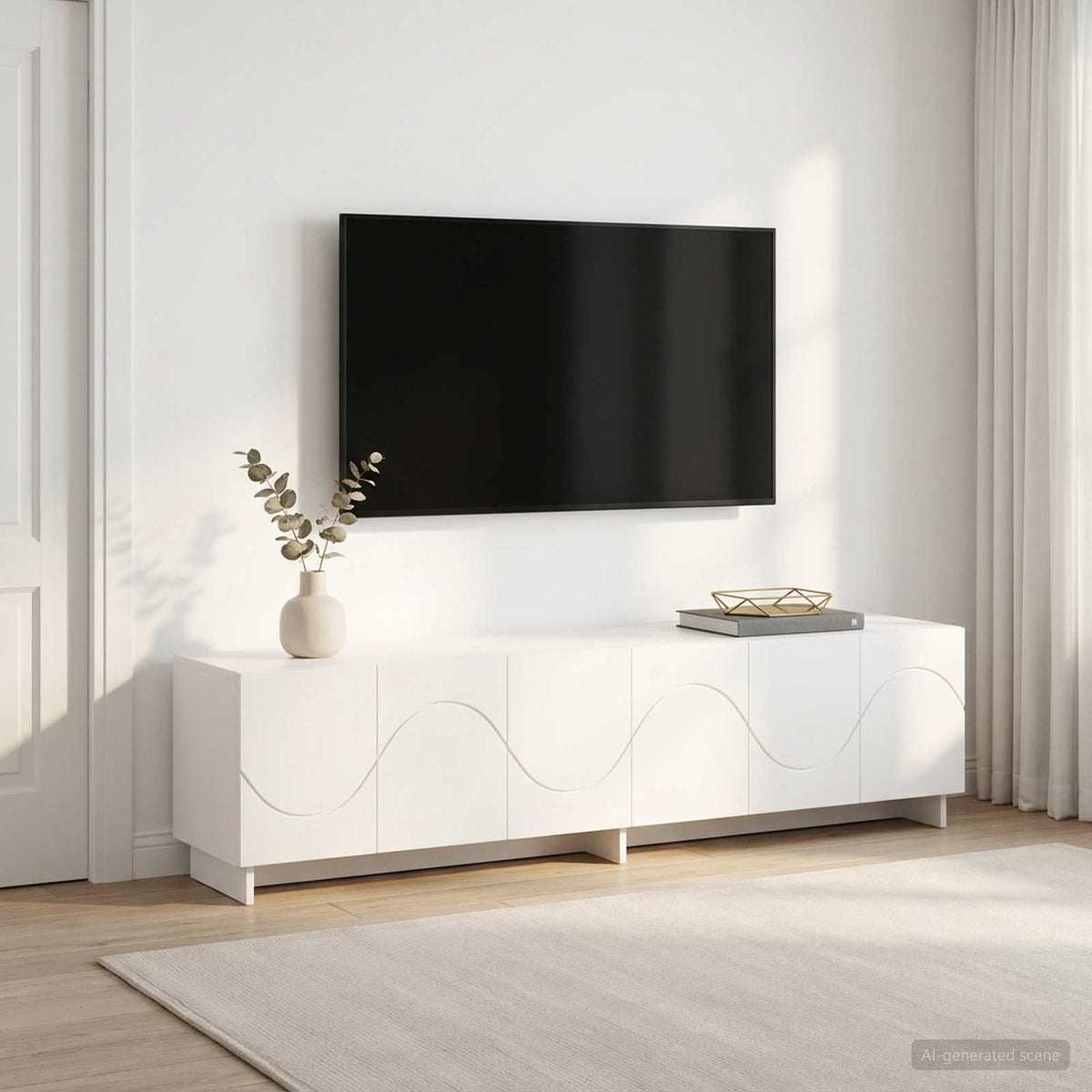 Vidaxl tv-meubel 180 x 34,5 x 40 cm wit bewerkt hout