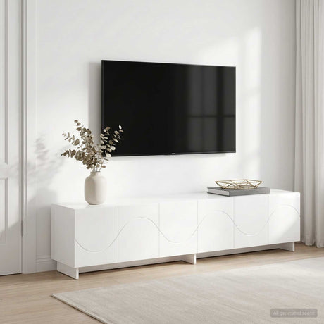 Vidaxl tv-meubel 180 x 34,5 x 40 cm hoogglans wit bewerkt hout