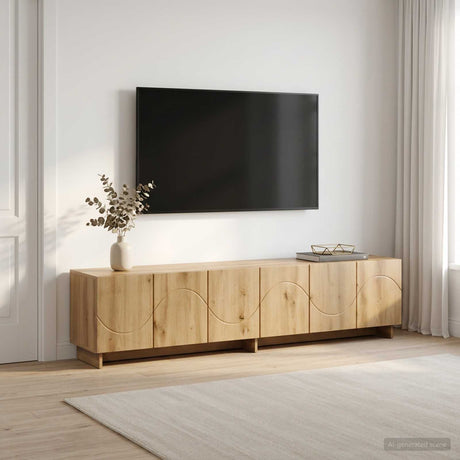 Vidaxl tv-meubel 180 x 34,5 x 40 cm artisanaal eiken bewerkt hout