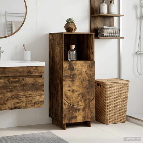 Vidaxl badkamerkast gerookt eiken 36,5 x 38 x 95 cm bewerkt hout