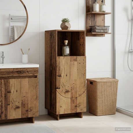 Vidaxl badkamerkast oud hout 36,5 x 38 x 95 cm bewerkt hout