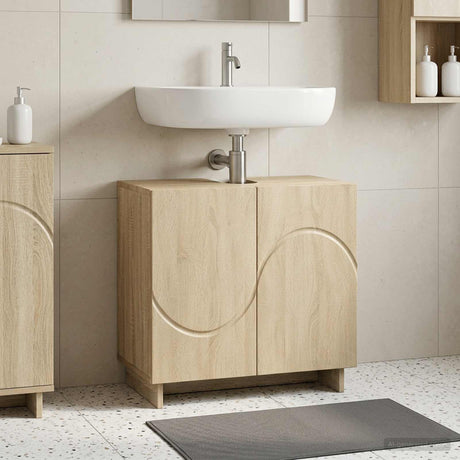 Vidaxl badkamerkast sonoma eiken 60 x 41 x 58 cm bewerkt hout