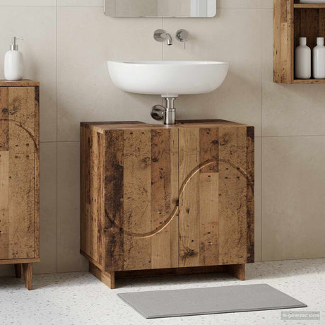Vidaxl badkamerkast oud hout 60 x 41 x 58 cm bewerkt hout