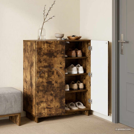 Vidaxl schoenenkast 73 x 38 x 87,5 cm bewerkt hout gerookt eiken