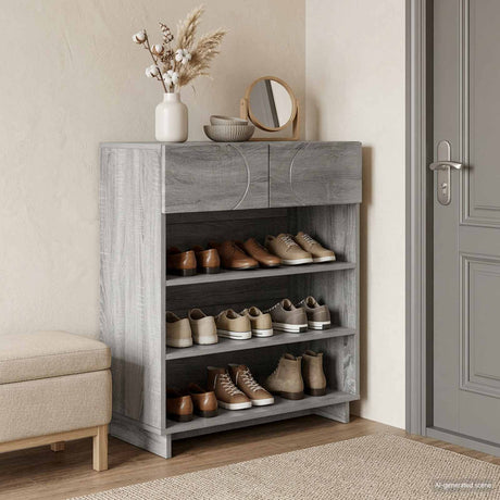 Vidaxl schoenenkast 73 x 38 x 87,5 cm bewerkt hout grijs sonoma