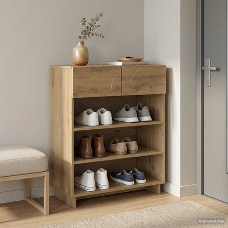 Vidaxl schoenenkast 73 x 38 x 87,5 cm bewerkt hout artisanaal eiken