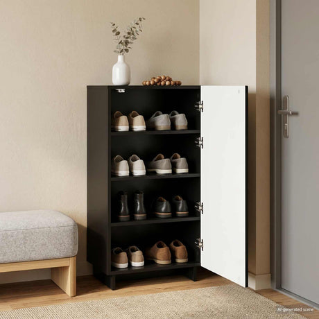 Vidaxl schoenenkast 48 x 38 x 87,5 cm bewerkt hout zwart